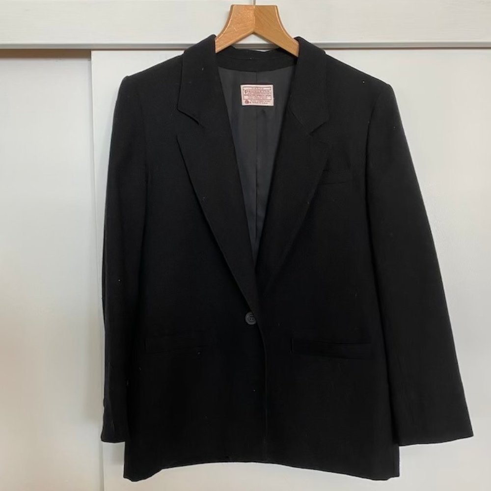 Vintage Pendleton Black Wool Blazer - Medium